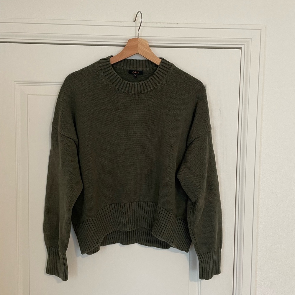 Quince Cotton Boyfriend Sweater, Size S
